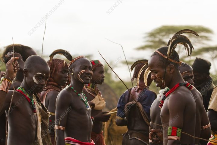 Africa, Ethiopia, Omo River Valley Hamer Tribe Men