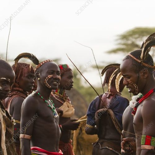 Africa, Ethiopia, Omo River Valley Hamer Tribe Men